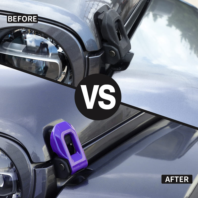Voodonala for Jeep JL ABS Hood Latches Engine Buckle Bonnet Fastener Engine Cover Decor Trim Protction Cover for 2018-2024+ Jeep Wrangler JL JLU Gladiator JT Exterior Accessories Purple 2pcs