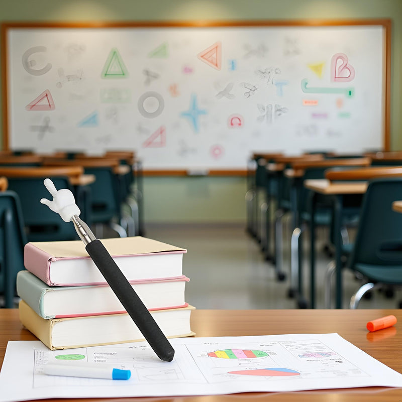 Black Telescopic Teachers Pointer,Metal Hand Retractable Pointer Extended Length,Teaching Pointer Stick for Classroom,Handheld Presenter Whiteboard Pointer Presentation Products (21.6 Inch)