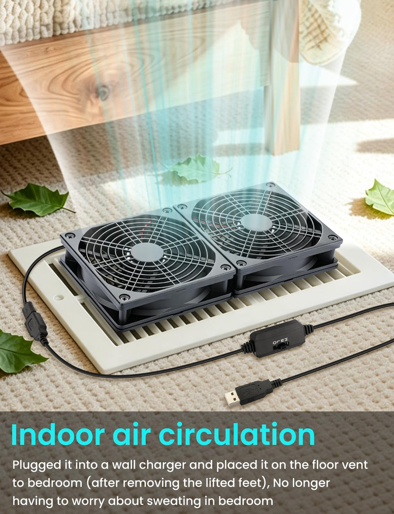 Wathai 240mm Router Cooling Fan for Computer Cooler Small Box 5V USB | USB Powered Multi Speed Electronics Cooling Pad, Modem Receiver TV Box Amplifier Receiver Stand, Small Computer Fans 240mm USB fan