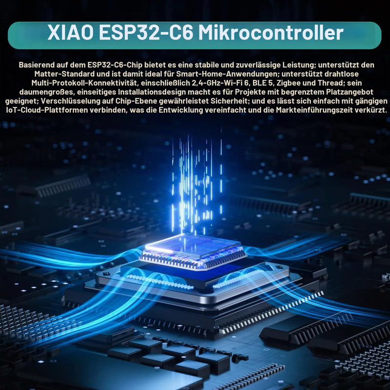 Heemol For XIAO ESP32-C6 Development Board, ESP32 C6 Mini WLAN BLE5.0 Microcontroller, Battery Charging Supported, Energy Efficiency, Ideal for Zigbee Smart Homes, IoT, Portable Devices