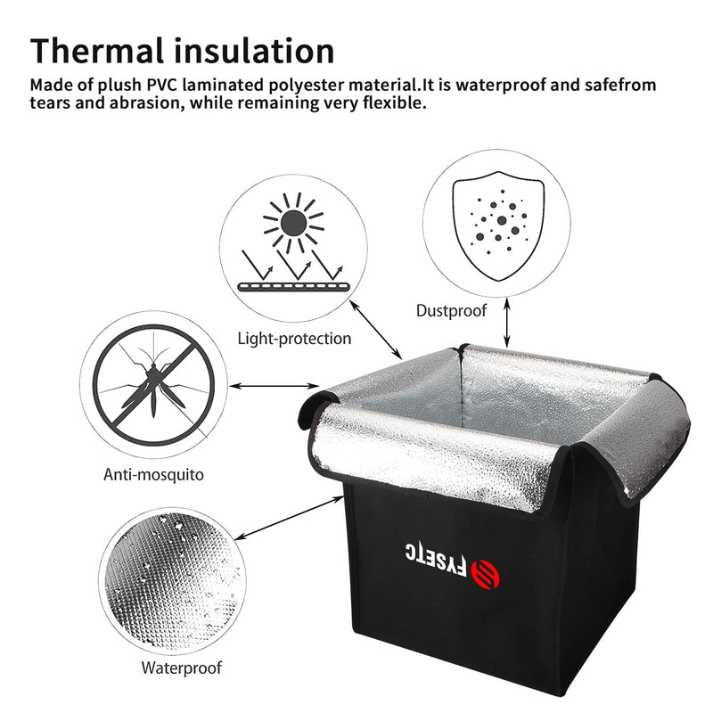FYSETC Resin Printer Cover Storage Sleeve 13.5"W x 13.5"L x 21"H Blackoutt Enclosure Protection from Sunlight Dust Dirt Spill for EPAXE10 Halott Sky/Lite Crealty LD-006 3D Printer Part Larger-13.5 x 13.5 x 21 inch