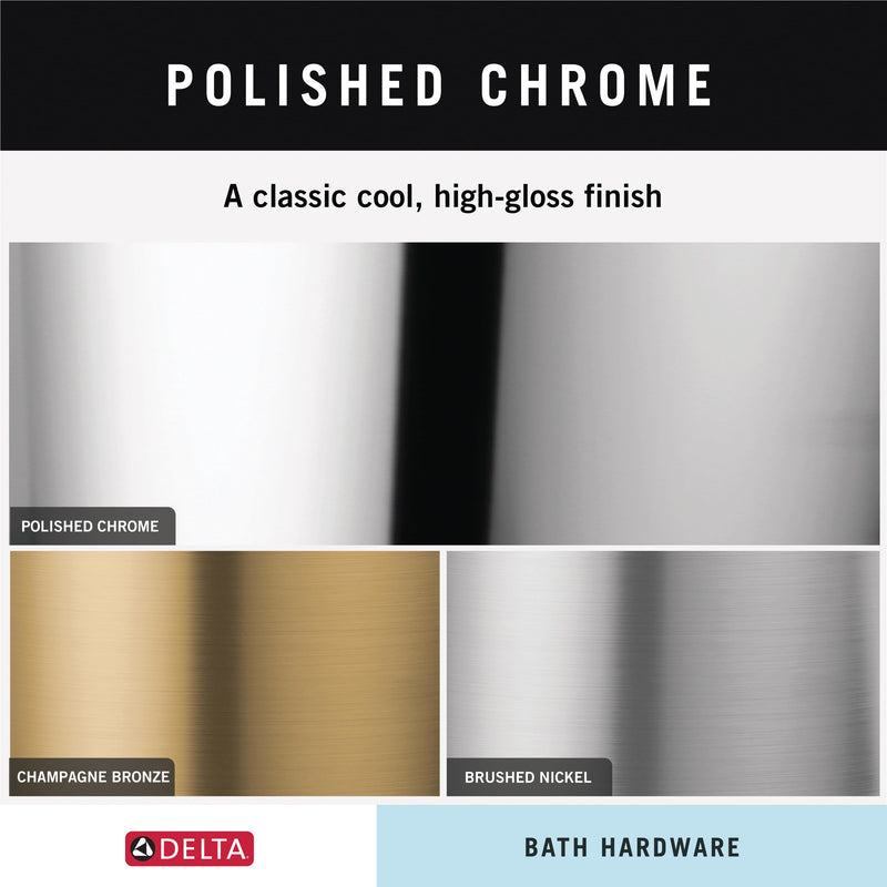 Delta Ashlyn (1-Pack) 24'' Towel Rack for Bathroom Polished Chrome Towel Bar for Bathroom Wall Towel Holder Rod Wall Mounted 76424 24 Inch
