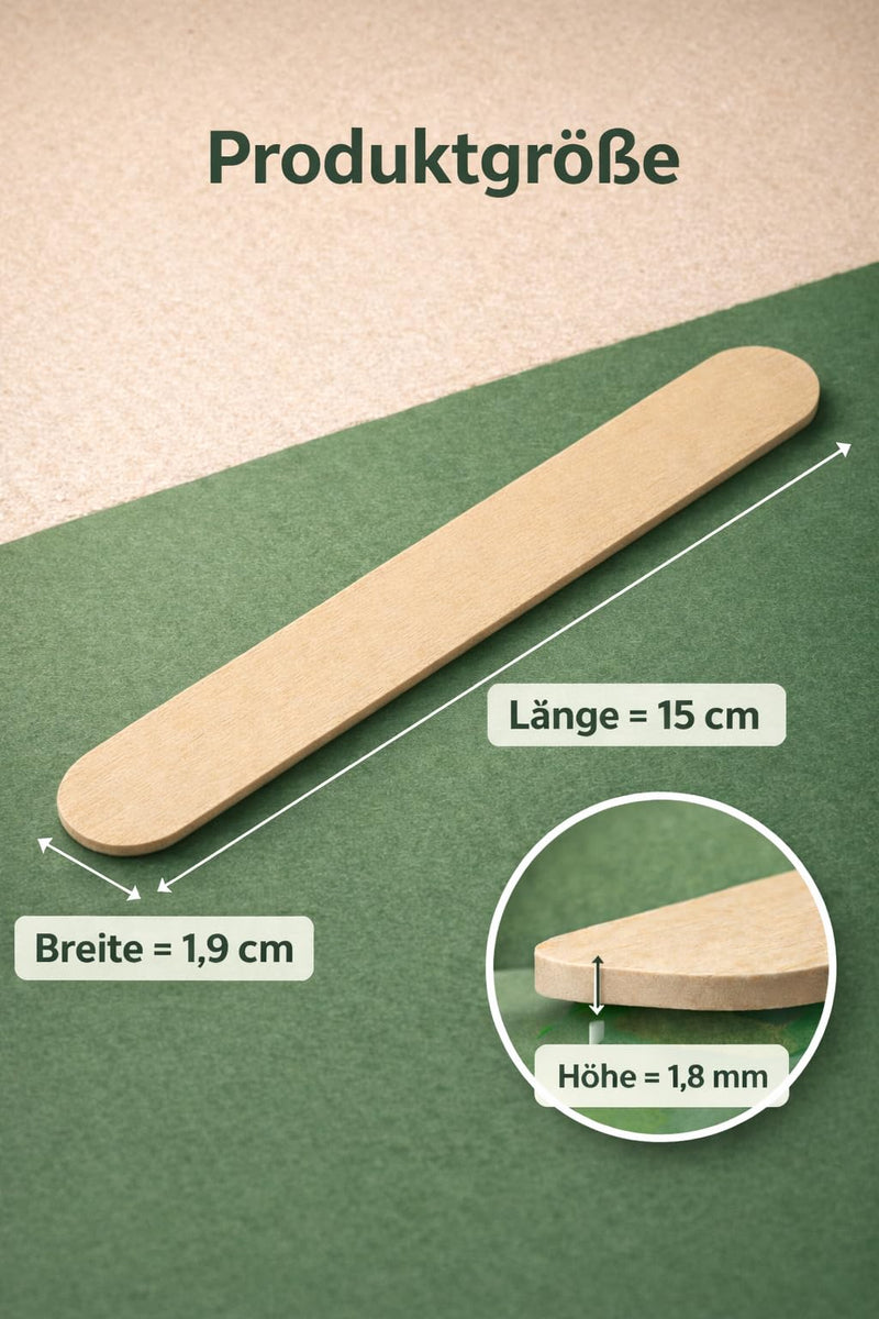 Pack of 100 Disposable Wooden Mouth Spatulas - Wooden Spatulas, Wooden Tongue Depressors, Spatulas, Ice Sticks Wood, Stirrers, Craft Wood, Wooden Sticks for Crafts, Wooden Spatula, Wax Stick