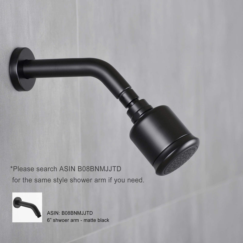 Solid Brass Shower Head - High Pressure Showerhead with Filter and 360 degrees Adjustable Swivel, Replacement for Bathroom Low Flow, Matte Black 2.8 inch Heavy Duty