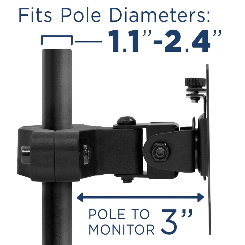 Mount-It! Universal VESA Pole Mount | Full Motion TV Pole Bracket | VESA 75 100 | Fits TVs or Monitors Up to 32 Inches 17" - 32"