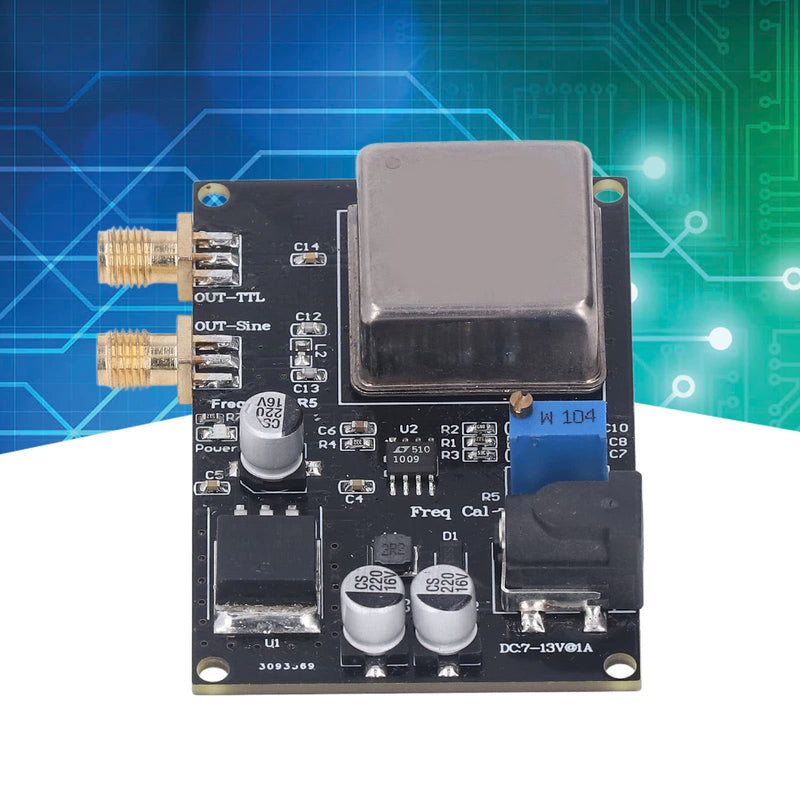 OCXO 10MHz Frequency Standard Reference Module, SMA Female Quartz Oscillator Frequency Reference Board, Crystal Oscillator Constant Temperature Board for Audio Systems