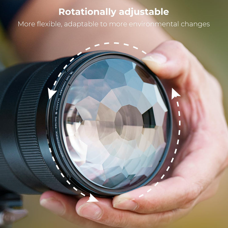 K&F Concept 67mm Kaleidoscope Filter, Special Effects Filter Prism Crystal Glass with Multi Refraction Subjects for Camera Lens