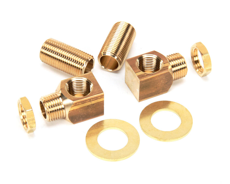 T&S Brass B-0230-K Installation Kit for B-0230 Style Faucets. Two short elbows, nipples, lock nuts and washers that provide 1/2" NPT male inlet and outlet when assembled