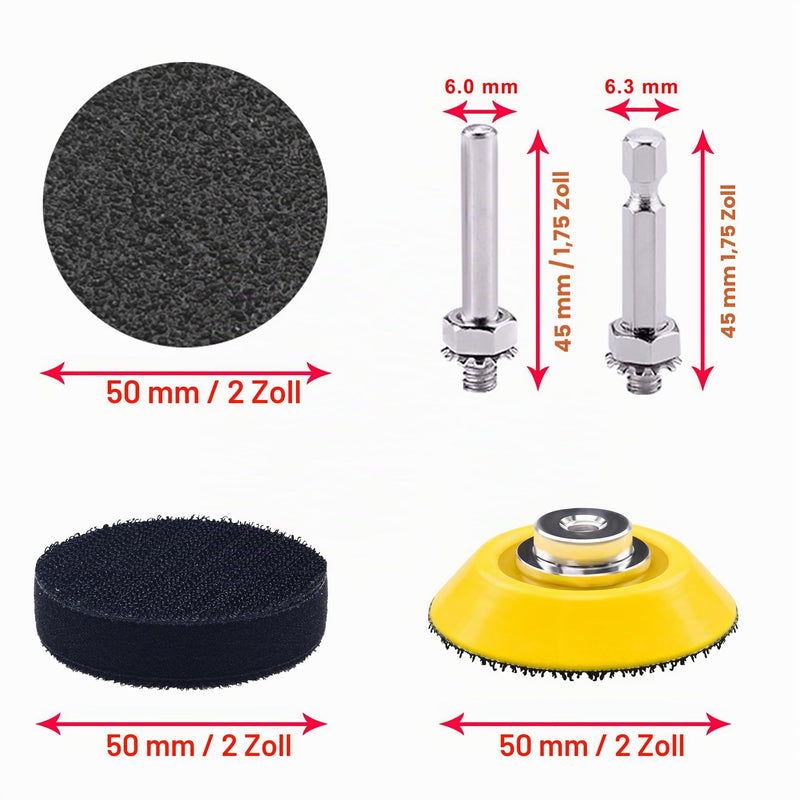 SIQUK Pack of 130 Sanding Discs 50 mm Wet Dry Sandpaper Sanding Pads Grit 80-10000 Sanding Sheets Sandpaper Round for Car Polishing Wood Metal Silicon carbide