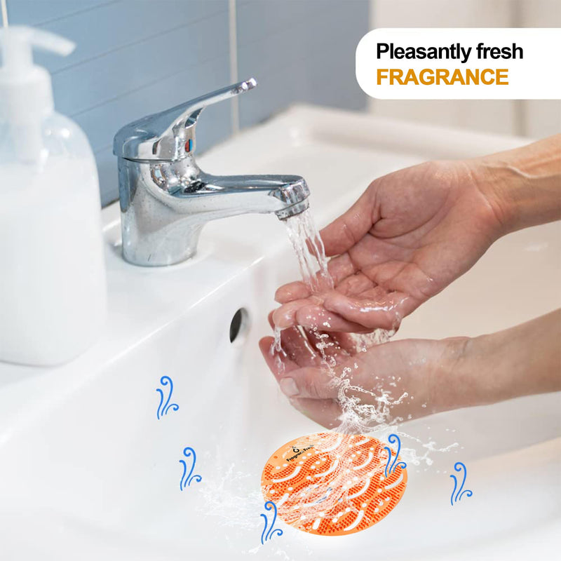 Urinal Screen Deodorizer, Fresh Scented Urinal Screen With Easy Fit & Multiple use (Orange, 10 Pack) Orange Pack of 10