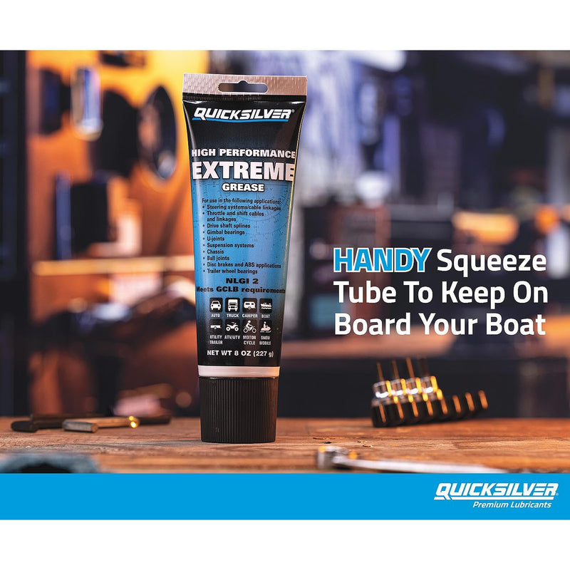 Quicksilver 8M0071838 High Performance Multi-Purpose Extreme NLGI 2 Marine Grease - 8 Oz. Tube 8oz Tube