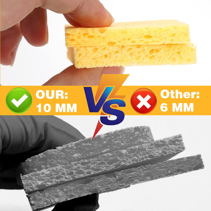 Rairsky 30pcs Cleaning Sponge Replacement Sponge Industrial Sponges | Soldering Iron Sponge for Soldering Stations Cleaning Wire Scrubber Soldering Sponge Soldering Iron Cleaning Sponge for Workbenches