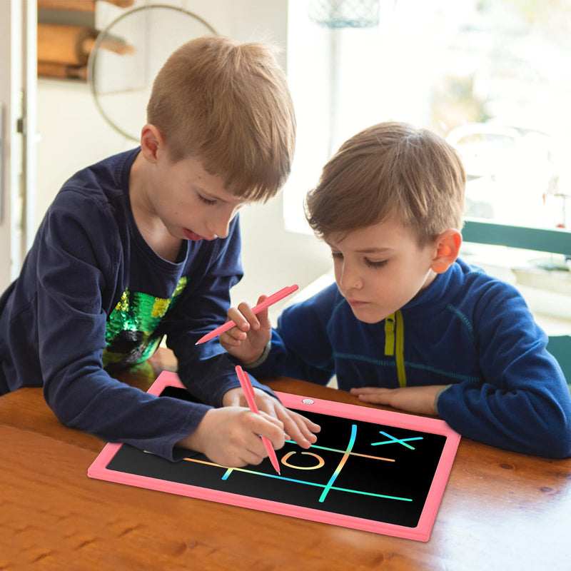 EooCoo 15 Inch LCD Writing Tablet for Kids, Electronic Colorful Screen Drawing Tablet Pad, Educational Magnetic Doodle Board Toys for 3 4 5-7 Years Old Kids, Easter Gifts for Boys and Girls,Pink