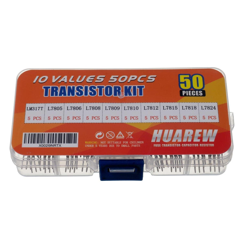 HUAREW 10 Values 50pcs Positive Fixed Voltage Regulator LM317T L7805 L7806 L7808 L7809 L7810 L7812 L7815 L7818 L7824 TO-220 Package IC Classification Kit