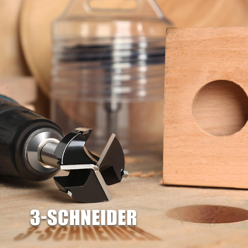 50 mm Forstner Wood Drill Bit Round Shank for Wood 92 mm Length | Hardwood, Softwood, Forstner Drill, Deep Drill, Woodworking 50mm