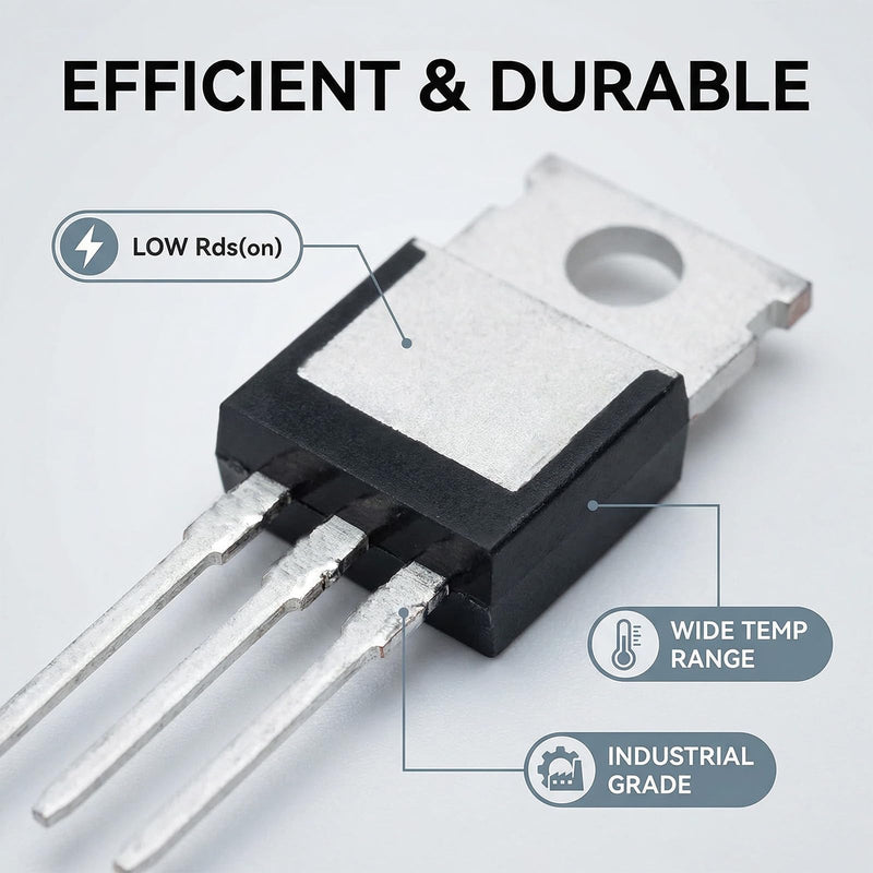 Pack of 10 IRFZ44N N-Channel MOSFET Transistors 55V 47A 3-Pin TO-220AB IRFZ44NPBF Transistors