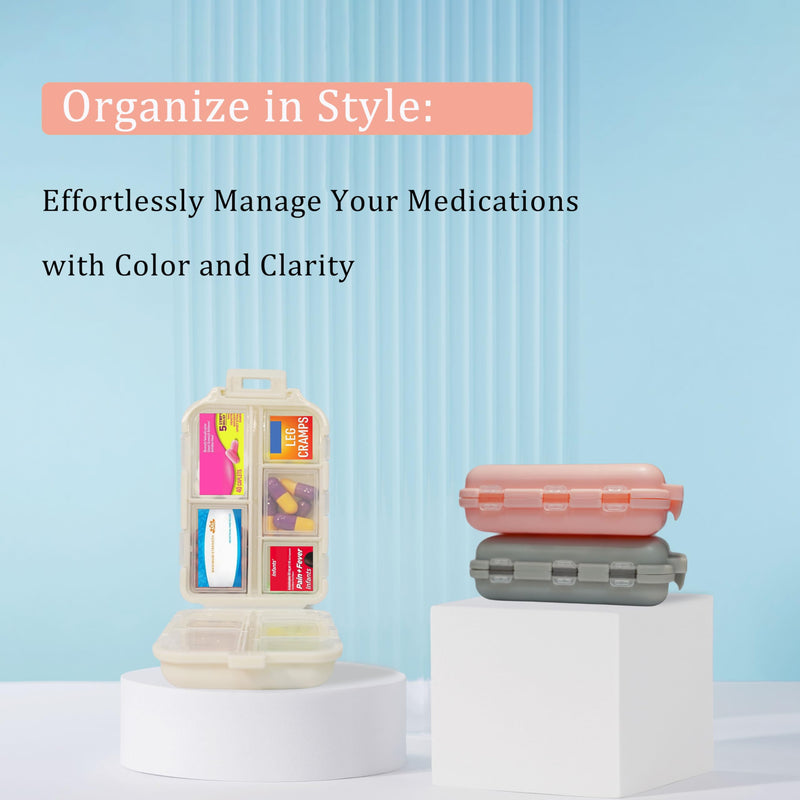 [Australia - AusPower] - Pill Organizer with Medicine Labels 161 Labels Travel Daily Pill Container Mini Medication Organizer Storage Pill Organizer Travel Essentials Pill Case 7 Day Pill Organizer (Blue, 1 Pack) Blue 