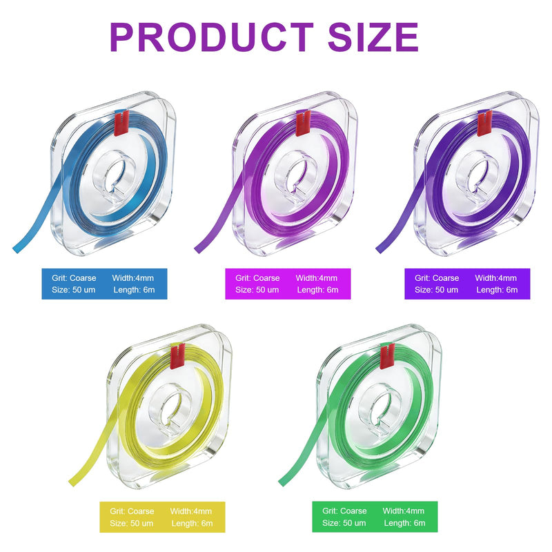 5 Volumes Tooth Sandpaper Tooth Polishing Strips Portable Tooth Sandpaper Teeth Sanding Belts Teeth Polishing for Spaces (6 m x 4 mm)