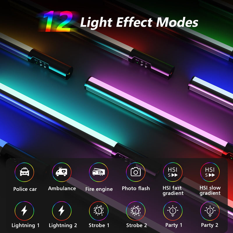 Handheld RGB Studio Tube Light with 1000 Lumens & Rechargeable 2600mAh Battery & Adjustable Brightness & Color, LED Light Stick for Photography, Video, Gaming