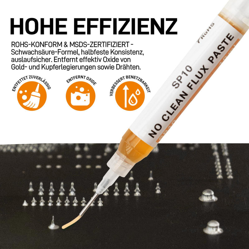TOWOT 10ft Desoldering Braid & No-Clean Soldering Aid (10cc) - Desoldering Kit for Electronics Repair and PCB Rework Desoldering braid & soldering aid