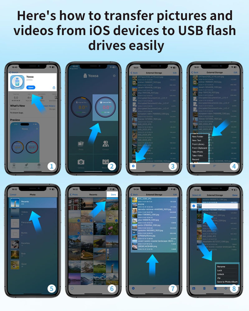 MFi Certified 512GB Flash Drive for iPhone & iPad, High-Speed Photo Stick for External Memory Storage, Backup & Transfer Files, USB Stick for iPhone/iPad/iOS/Android/PC (Available Space: ~484GB)Silver Silver