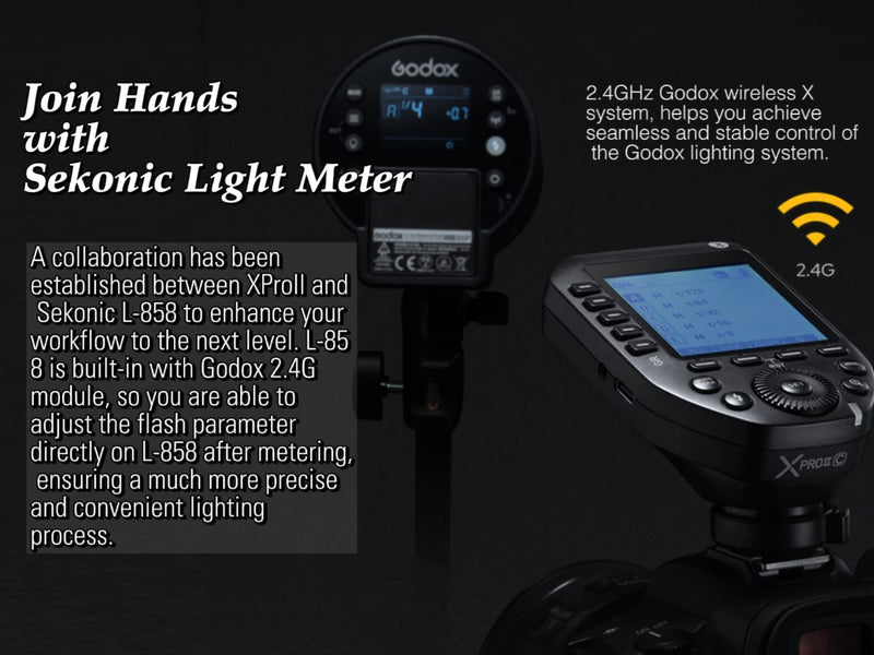 Godox XProII-C TTL Wireless Flash Trigger Compatible for Canon, 1/8000s HSS 2.4G Wireless Flash Transmitter, TTL-Convert-Manual, Extra Large LCD Screen, Bluetooth Connection, New Hotshoe Locking