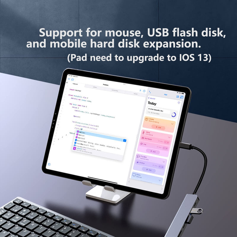 7-in-1 USB C Hub: 4K@30Hz HDTV, USB 3.0/2.0, Type C, SD/TF, PD100W Charging, Compatible with MacBook, iPad, Dell, HP, Samsung, Huawei 7 in 1 hub