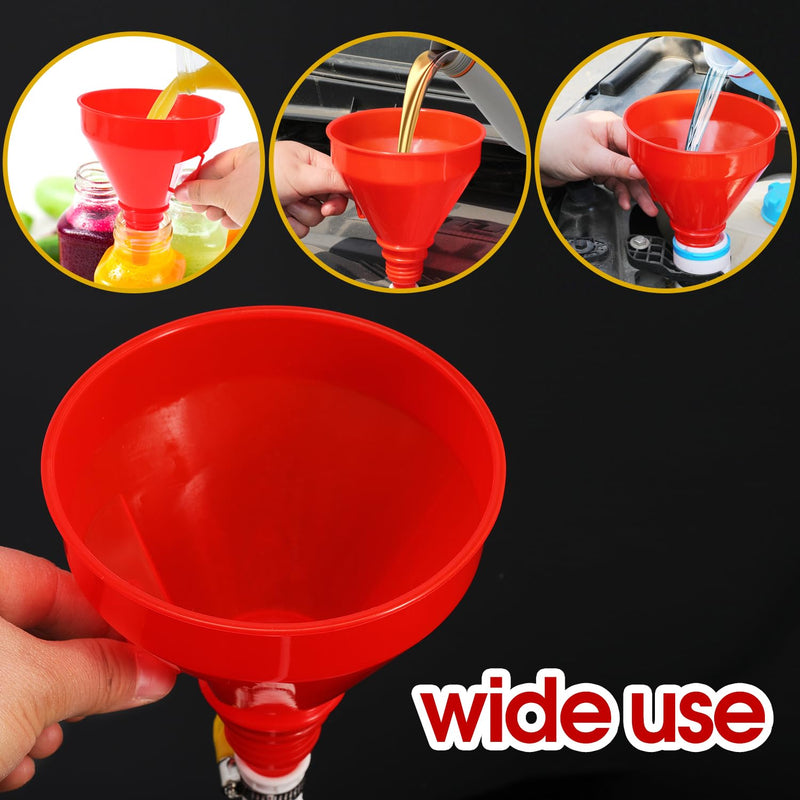 Wide Mouth Oil Funnel with 100cm Long Hose Fuel Funnel Universal Funnel for Car Automotive Use Large Funnel for Kitchen Engine Gas Fluid Liquid with Mesh Screen and Clamp (1) 1