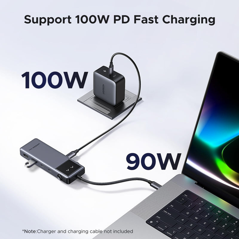 UGREEN Uno 6 in 1 USB-C Hub with 10Gbps USB-C & USB-A Data Ports 4K@60Hz HDMI for MacBook Pro/Air, iPad Pro, Surface, XPS, Thinkpad and More.