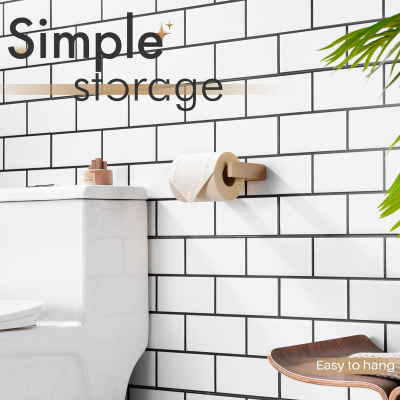 KOKOSIRI Toilet Paper Holder Spring Loaded Bathroom Toilet Roll Holder Wall Mount Champagne Bronze Stainless Steel B2011CPG Without Shelf