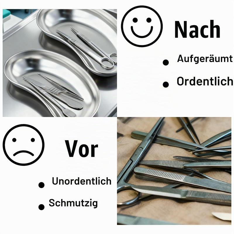 Surgical Kidney Bowl Stainless Steel Curved Trays Pack of 3 | Medical, Trays Laboratory Bowls, Reusable Trays for Storage Große