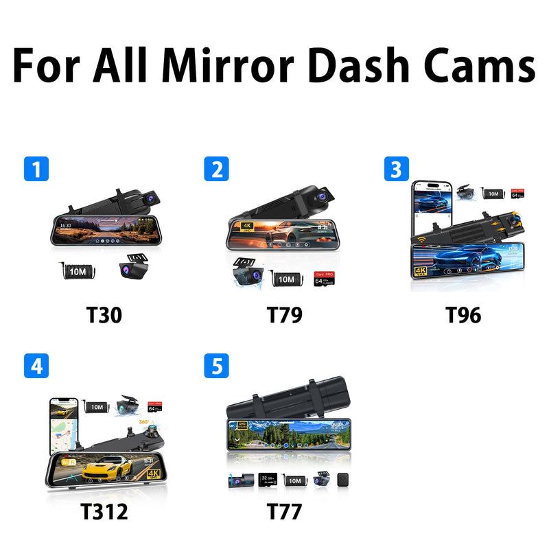 Mirror Dash Cam Mounting Straps Suitable for Mirror Camera 【4 straps】