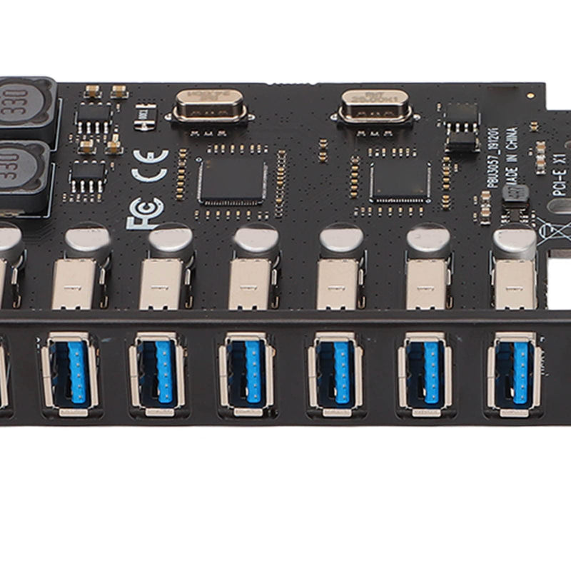 PUSOKEI 7 Ports PCI-E to USB 3.0 Expansion Card, 5Gbps High Speed USB3.0 PCI-EX1 X4 X8 X16 Adapter, Internal USB3.0 Hub Converter for Desktop PC, for for XP, for WIN7, for WIN8, for WIN8.1, for WIN10