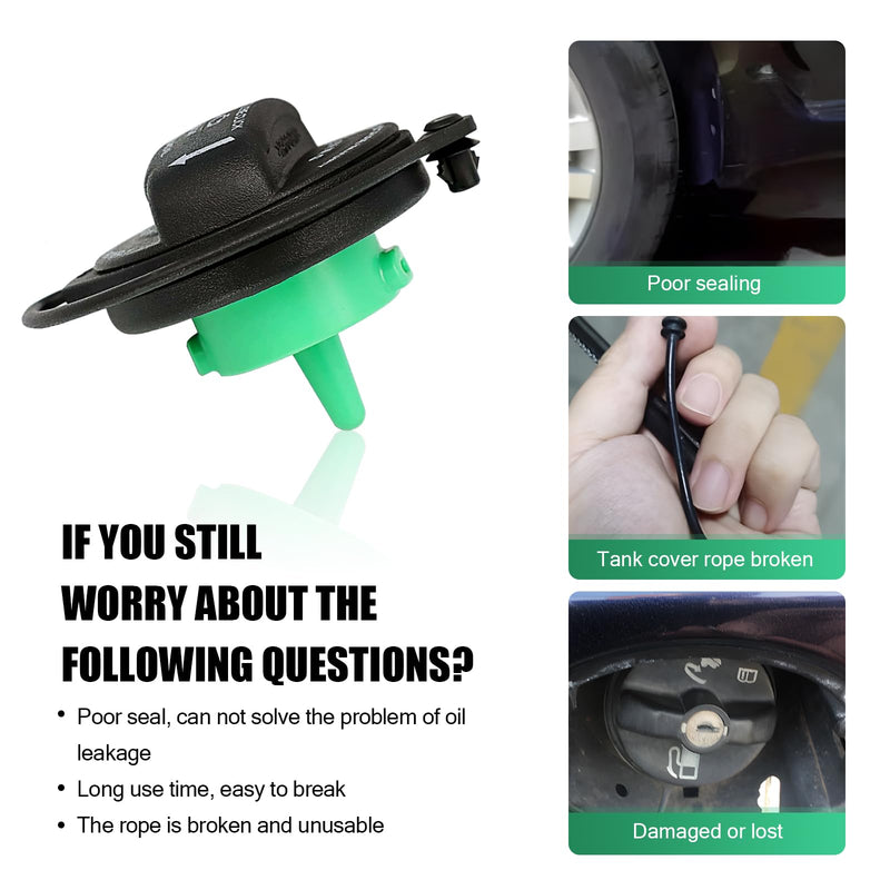 1 PC Car Fuel Tank Cap, Fuel Filler Cap Replacement Parts 5C0201550T 5Q0201550L, Tightly Sealed Waterproof and Dustproof Inner Cover, Compatible with Audi Models (Black)