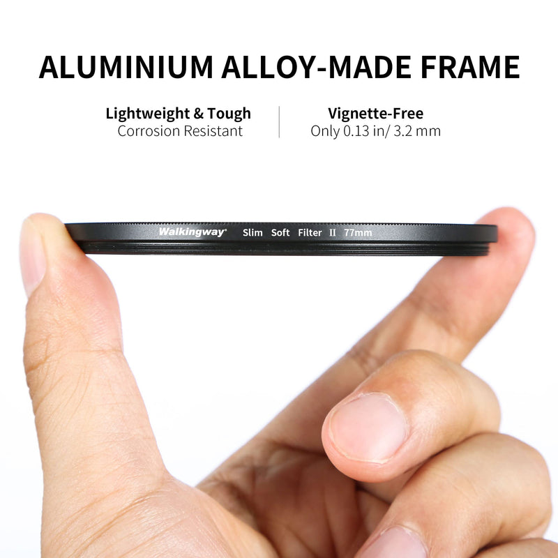 Walking Way White Mist Filter 67MM Soft Focus Filter Circular Diffusion Filter Dreamy Fog Effect Camera Lens Fliter for Video/Vlog/Portrait Photography(Medium-Soft 2, 67MM) 67 mm Medium-Soft 2