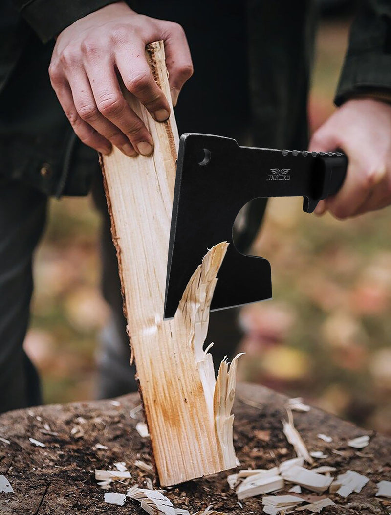 JXE JXO Hatchet, 9.8" Full Tang Camping Axe, Ergonomic Rubber Handle, with Durable Nylon Sheath for Bushcraft and Camping 2.0