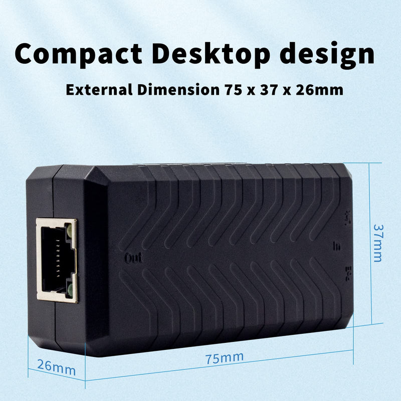 PoE Extender Ethernet Repeater 1 Port 10/100, IEEE802.3af for Security Systems IP Camera Poe Splitter, IP Phone Network PoE Signal Extender by CENTROPOWER PoE-EX201E