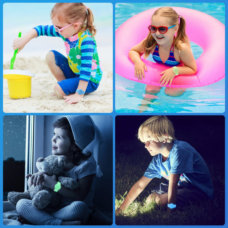 Waterproof Air Tag Bracelet for Kids(2 Pack), Soft Silicone Air Tag Hidden Wristband Kids, Lightweight GPS Tracker Compatible with Apple AirTag (Grow in Dark Blue & Green) ‎‎‎‎‎‎Grow in Dark Blue & Green