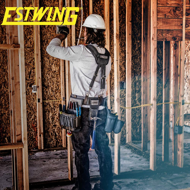 Estwing Cooling Mesh Padded Tool Belt Suspenders, Durable, Steel Hardware, Chest Strap, Adjustable 1