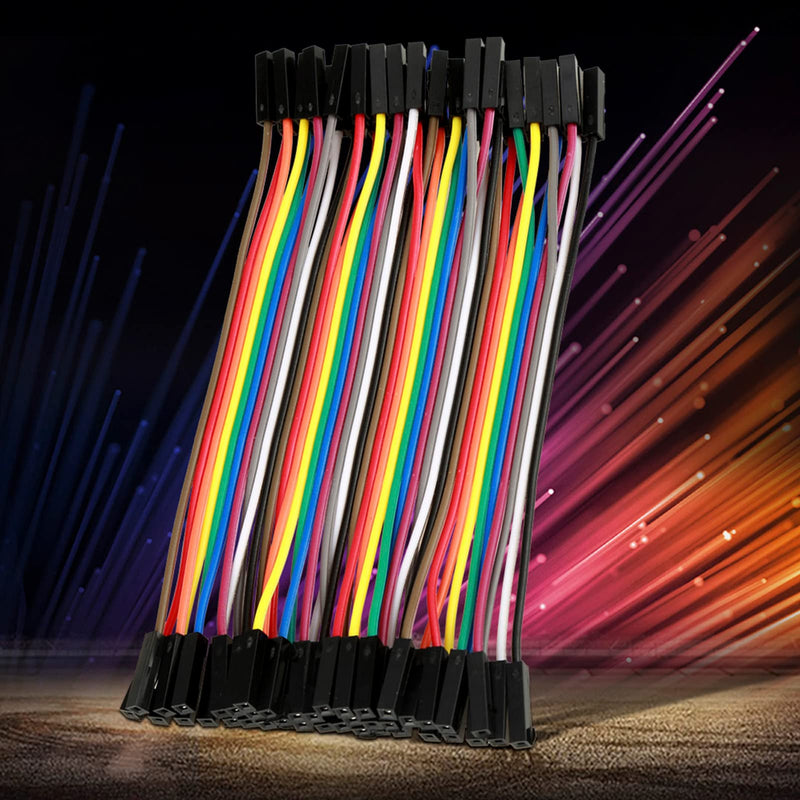 Dupont Wires, 5PCS Wire Colorful 10Cm Jumper Wire Cable F2F Jumper Femmina 5Cm Breadboard Jumper Wires 40 Pin Wire Female to Female Ribbon Cable