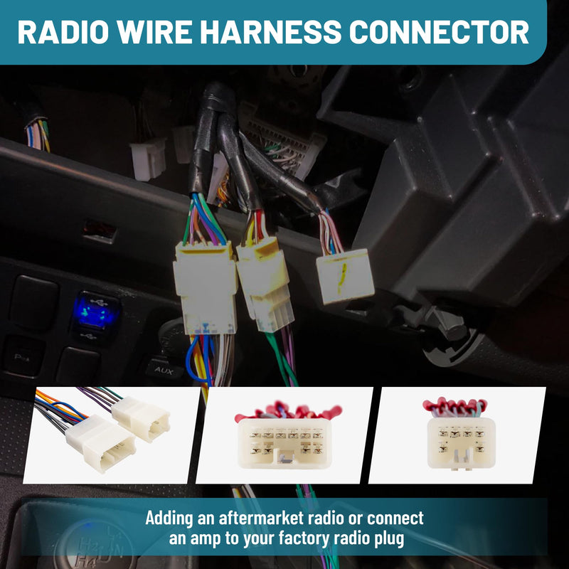 Double DIN Installation Dash Kit W/Radio Wiring Harness for Select Toyota RAV4/Avalon/Yaris/Matrix Scion TC/XB/XD 2000-2016, Aftermarket Stereo Installation Double Din Dash Bracket Kit