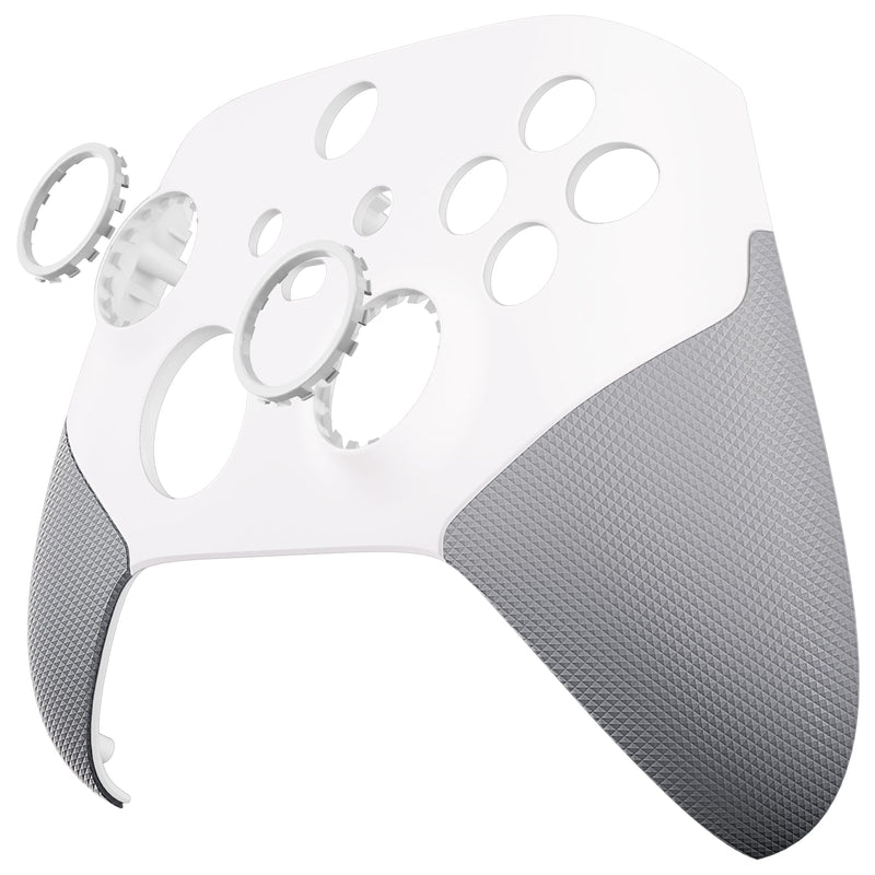 eXtremeRate ASR Version Redesigned Shell for Xbox Core Controller - Performance Rubberized Grip, Anti Sticks Rubbing Rings - Custom Faceplate for Xbox Series X & S Controller - White & Gray