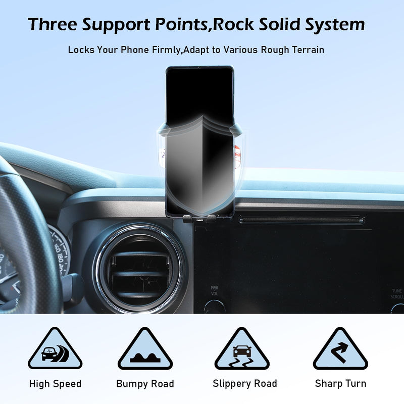 Car Phone Mount Fit for Tacoma 2016-2022,Phone Mount for Car Vent,Dashboard Hands Free Car Phone Holder Mount,Retractable Straight Phone Stand,Black (US Flage Style) US Flage Style