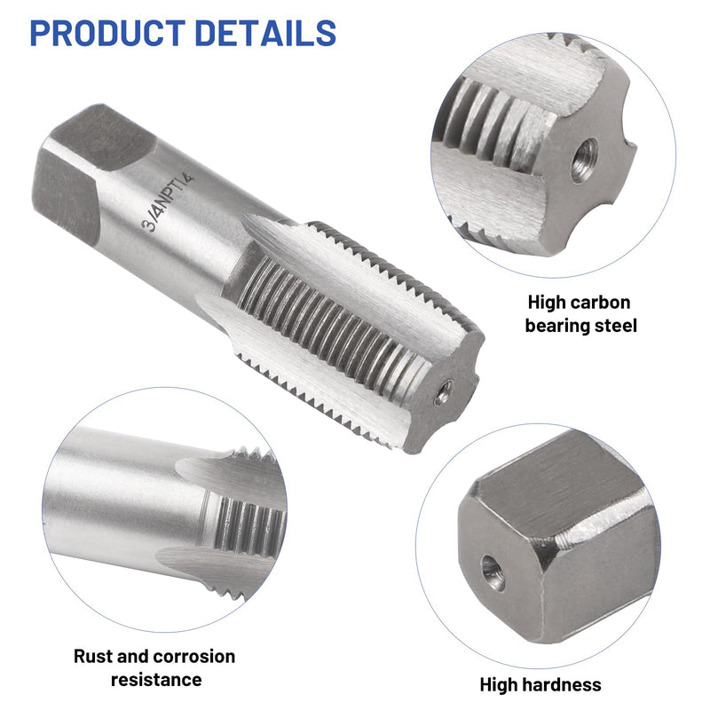 SWAWIS 5 piece pipe tap set tap tap G1/8、G1/4、G3/8、G1/2、G3/4 thread re-drill machine tap hand tap repair of pipe thread connections