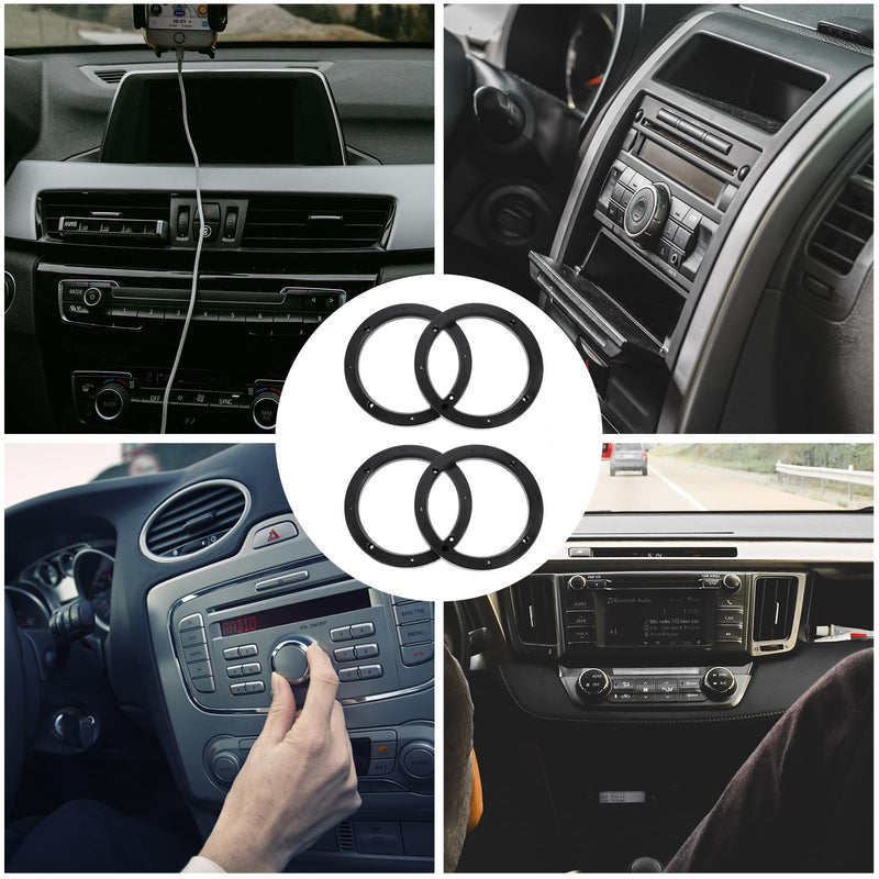 ULTECHNOVO 4 Pcs Universal Fit Car Speaker Spacer 6.5 Inch Adaptor Ring Mounting Bracket Plastic Car Stereo Speakers Spacer