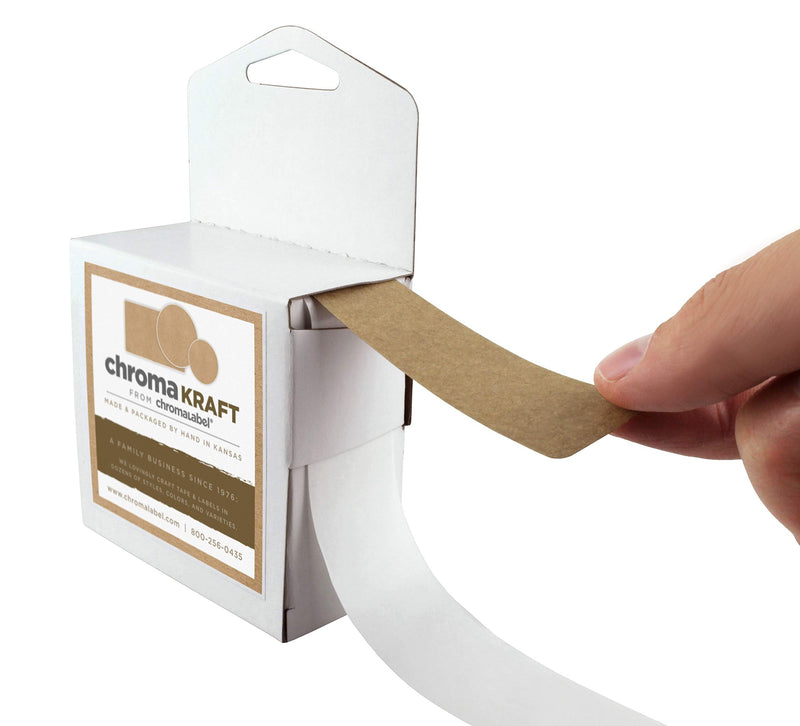 ChromaLabel 1 x 3 Inch Permanent Kraft Rectangle Labels, 250 Labels per Dispenser Box 1" x 3"