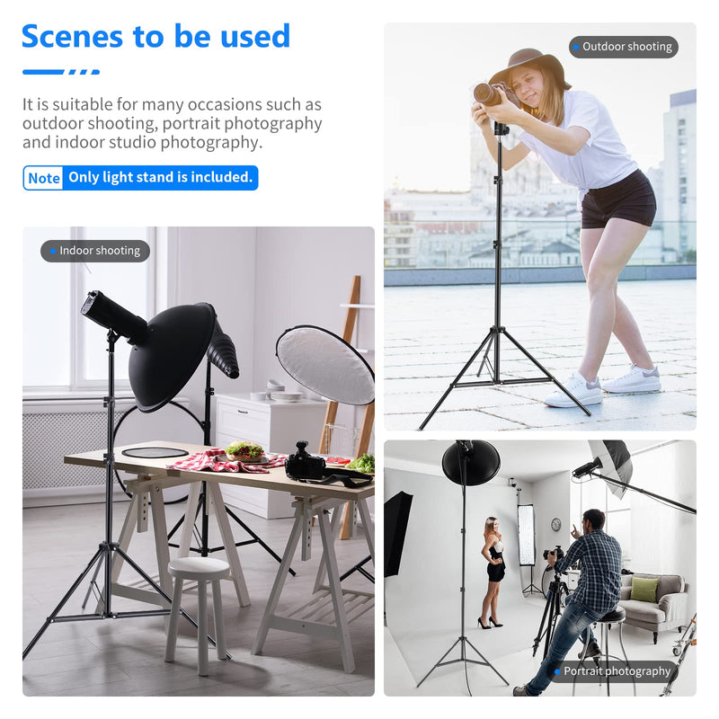 Neewer 75"/6 Feet/190CM Photography Light Stands for Relfectors, Softboxes, Lights, Umbrellas, Backgrounds Single