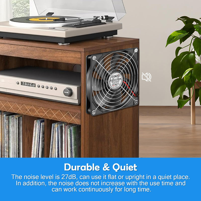 120mm Computer Case 5V USB Powered Fan, Small Silent Flat Cooler with Speed Controller for Receiver/Router/Electronic Equipment（2-in-1 Pack） 2 in 1-12025-USB