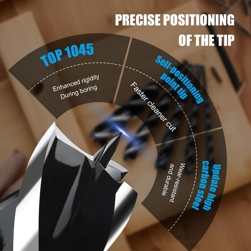 3/4" x 24" Auger Drill Bit for Wood, Hex Shank Tri Flute Ship Auger Long Drill Bit for Soft and Hard Wood,Tree Stump,Plastic,Drywall and Composite Materials 3/4"x24"