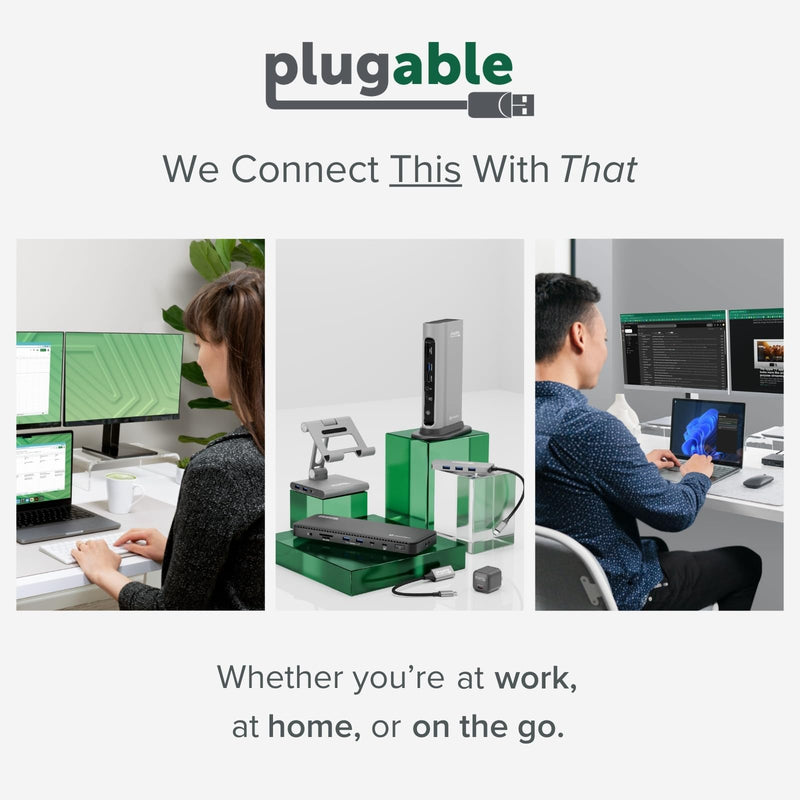 Plugable USB 3.0 to DisplayPort 4K DisplayLink Video Graphics Adapter for Multiple Monitors up to 3840x2160 Supports Windows, Mac, and ChromeOS